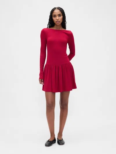 Gap Drop-waist Mini Dress In Red