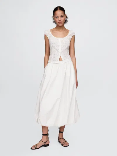 Gap Easy Bubble Midi Skirt In Off White