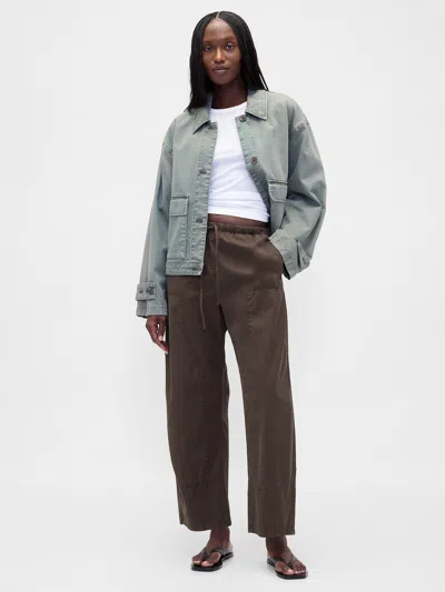 Gap Easy Double-knee Barrel Pants In Animal Print