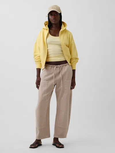 Gap Easy Double-knee Barrel Pants In Brown