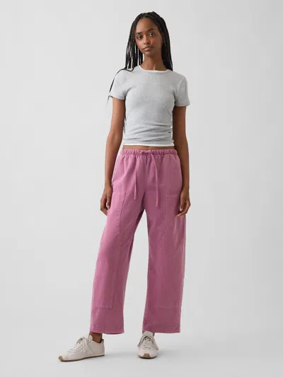 Gap Easy Double-knee Barrel Pants In Raspberry Ice Pink