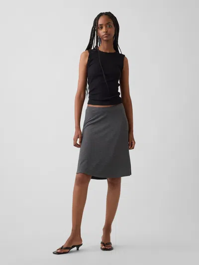 Gap Easy Knee-length Skirt In Charcoal Grey