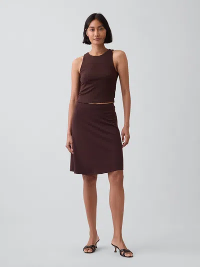 Gap Easy Knee-length Skirt In Terra Brown