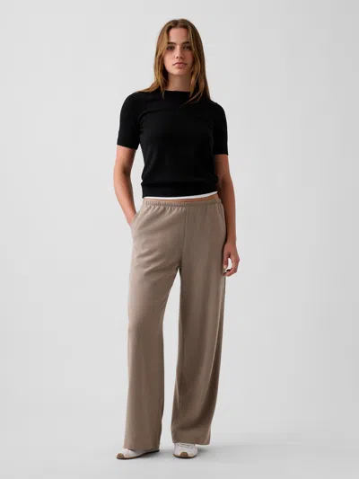 Gap Easy Wide-leg Pants In Birch Brown Heather