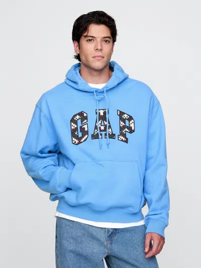 Gap Embroidered Arch Logo Hoodie In Union Blue