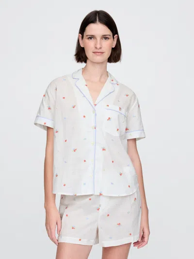 Gap Embroidered Pj Shirt In Multi Color Ditsy Floral