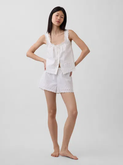 Gap Embroidered Pj Shorts In White
