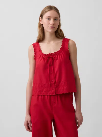 Gap Embroidered Pj Tank In Red