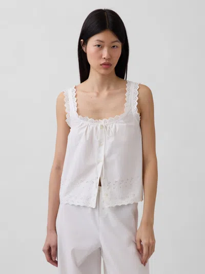 Gap Embroidered Pj Tank In White