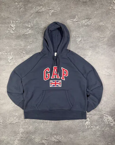 Pre-owned Gap England Oversized Baggy 2000s Hoodie Size Xxl Streetwear In Blue
