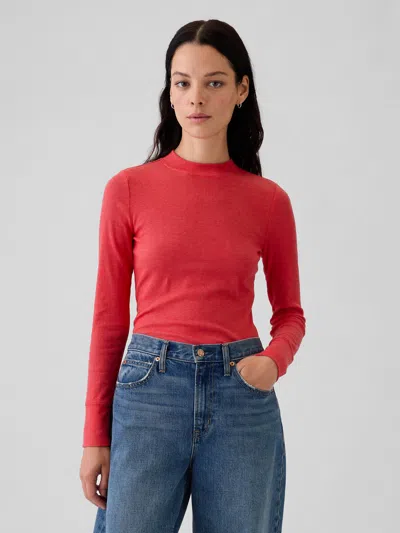 Gap Essential Rib Mockneck T-shirt In Modern Red