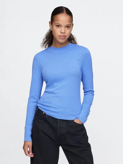 Gap Essential Rib Mockneck T-shirt In Union Blue