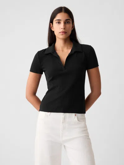 Gap Essential Rib Polo Shirt Shirt In Black