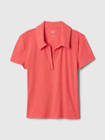Gap Essential Rib Polo Shirt Shirt In Spring Coral Pink