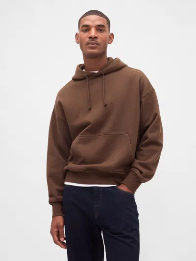 Gap Extra Heavyweight French Terry Hoodie In Brown