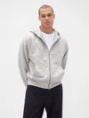 Gap Extra Heavyweight French Terry Zip Hoodie In Gray