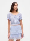 Gap Eyelet Crop Top In Blue