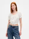 Gap Eyelet Crop Top In White