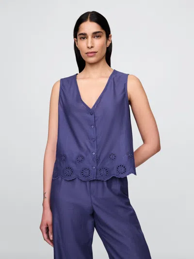 Gap Eyelet Hem Pj Top