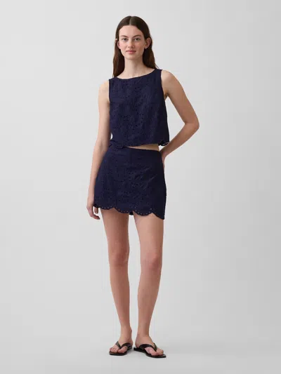 Gap Eyelet Mini Skort In Blue