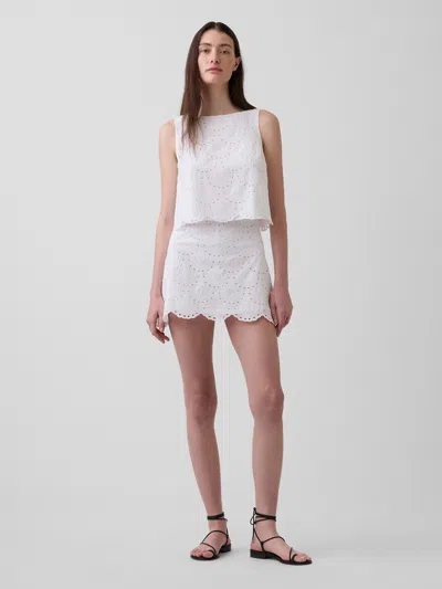 Gap Eyelet Mini Skort In White