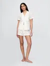 Gap Eyelet Poplin Pj Boxer Shorts In Off White