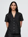 Gap Eyelet Poplin Pj Shirt In Black