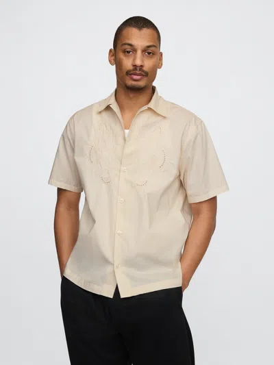 Gap Eyelet Poplin Shirt In Chino