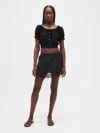 Gap Eyelet Ruffle Mini Skort In Black