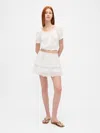 Gap Eyelet Ruffle Mini Skort In White