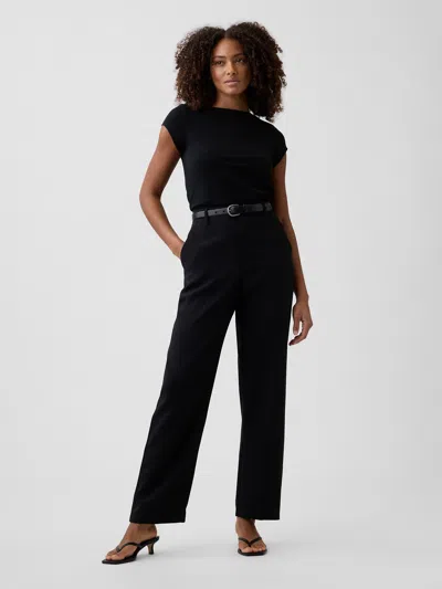 Gap Factory 100% Recycled Easy Straight Crop Trousers In Black