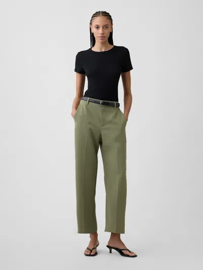 Gap Factory 100% Recycled Easy Straight Crop Trousers In Green