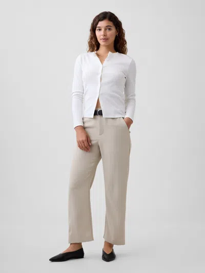 Gap Factory 100% Recycled Easy Straight Crop Trousers In Neutral