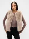 Gap Factory 100% Recycled Faux-fur Vest In Gray