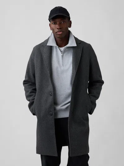 100% Recycled Relaxed Topcoat In Gray from Gap Factory