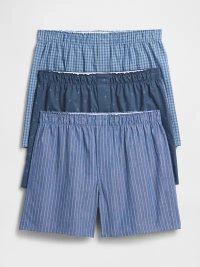 Gap Factory 4" Boxers (3-pack) In Blue