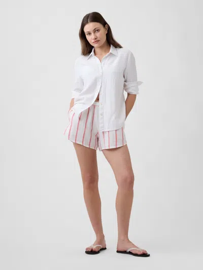 Gap Factory 4" High Rise Relaxed Pull-on Gauze Shorts In Neutral