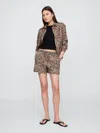 Gap Factory 4" Mid Rise Pull-on Linen-blend Shorts In Brown