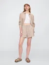 Gap Factory 4" Mid Rise Pull-on Linen-blend Shorts In Neutral