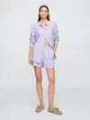 Gap Factory 4" Mid Rise Pull-on Linen-blend Shorts In Purple