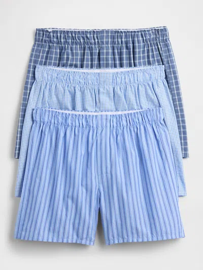Gap Factory 4" Relaxed Boxers (3-pack) In Blue