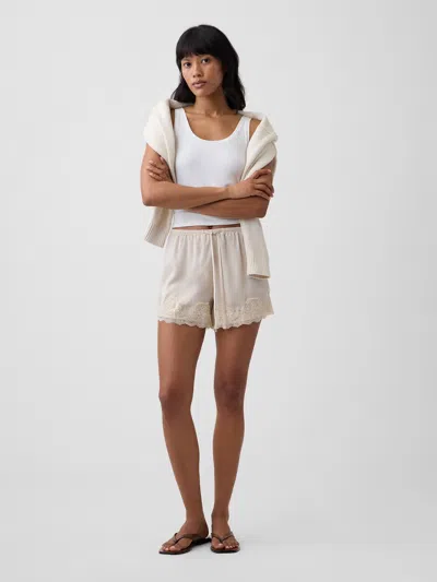 Gap Factory 5" High Rise Pull-on Satin Shorts In Neutral