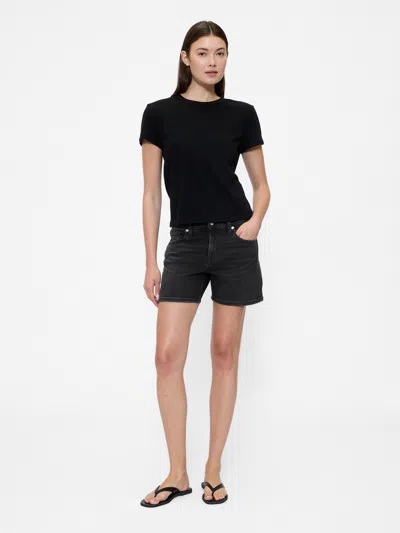 Gap Factory 5" Mid Rise Denim Shorts In Black