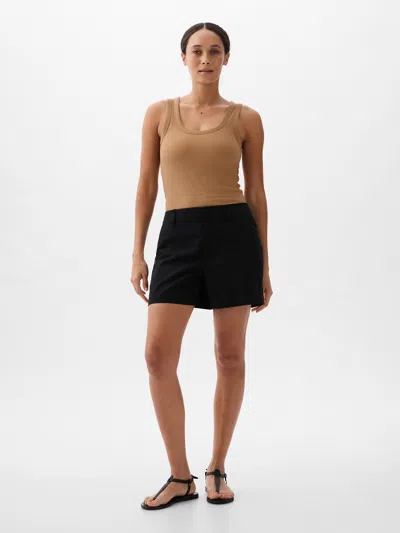 Gap Factory 5" Mid Rise Downtown Khaki Shorts In Black