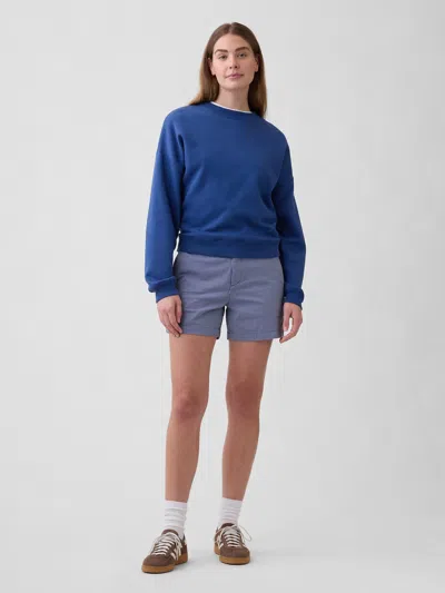 Gap Factory 5" Mid Rise Downtown Khaki Shorts In Blue