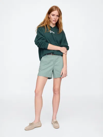 Gap Factory 5" Mid Rise Downtown Khaki Shorts In Green