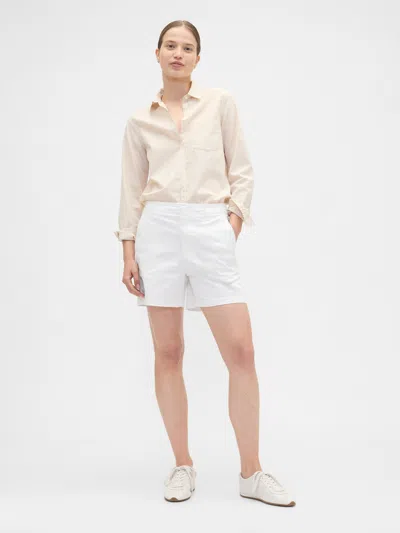 Gap Factory 5" Mid Rise Downtown Khaki Shorts In White