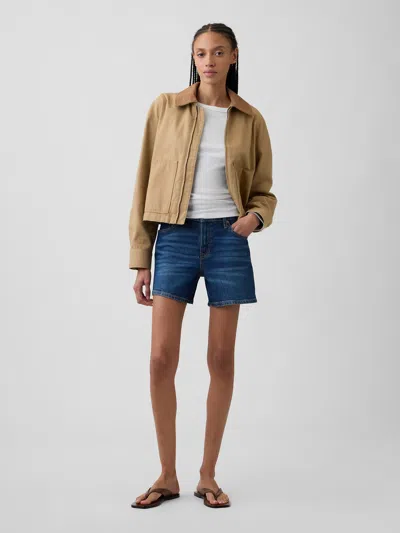 Gap Factory 5" Mid Rise Soft Denim Shorts In Brown