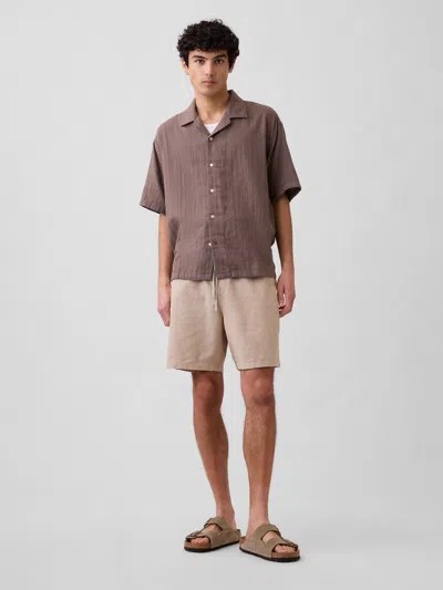 Gap Factory 7" Linen-blend Easy Shorts In Brown