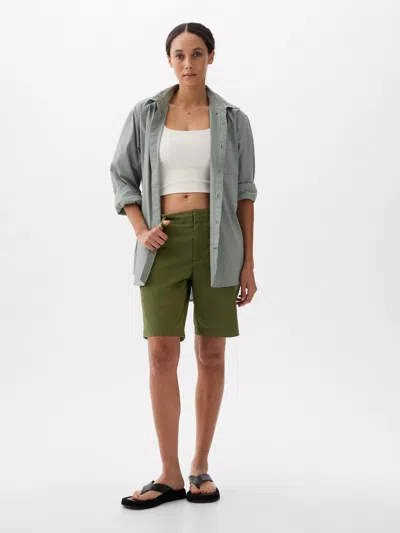 Gap Factory 9" Downtown Khaki Bermuda Shorts In Green
